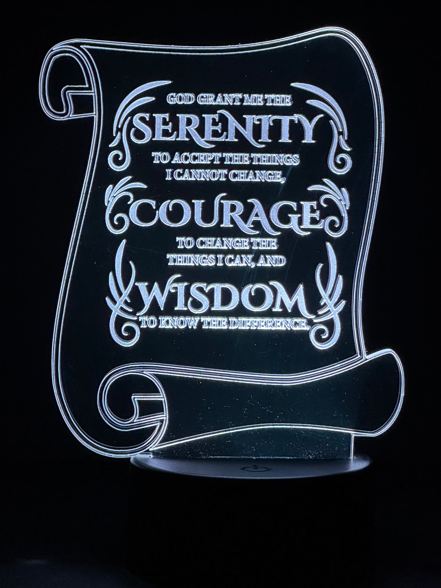 God Grant Me the Serenity to Accept the Things I Cannot Change. Courage to Change the Things I Can, and Wisom to Know the Difference. (Display)