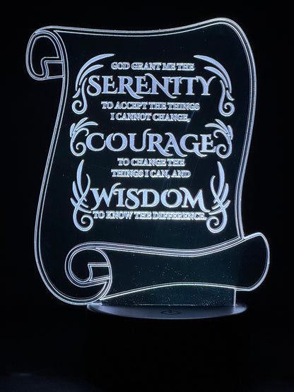 God Grant Me the Serenity to Accept the Things I Cannot Change. Courage to Change the Things I Can, and Wisom to Know the Difference. (Display)